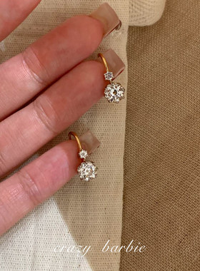 S925纯银中古风三钻戒指女