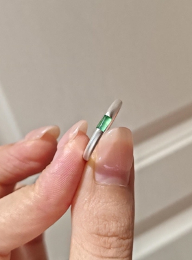 新中式古法磨砂绿玉髓素圈戒指女