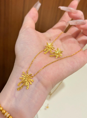 两件套不掉色金色烟花毛衣链秋冬