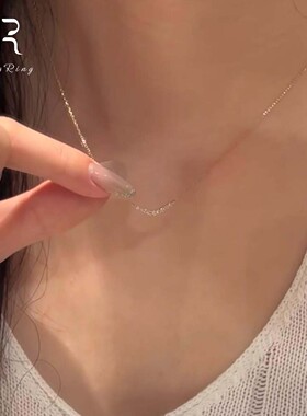 S925纯银微笑排钻项链女