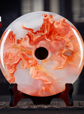 石诚记中式礼品摆件玉石平安扣乔迁开业创意小礼品办公室桌面装饰