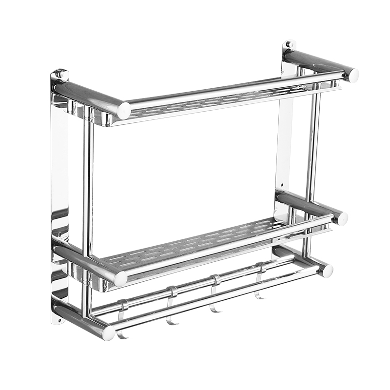 卫生间置物架2层免打孔浴室毛巾架不锈钢三层洗手间壁挂卫浴挂件