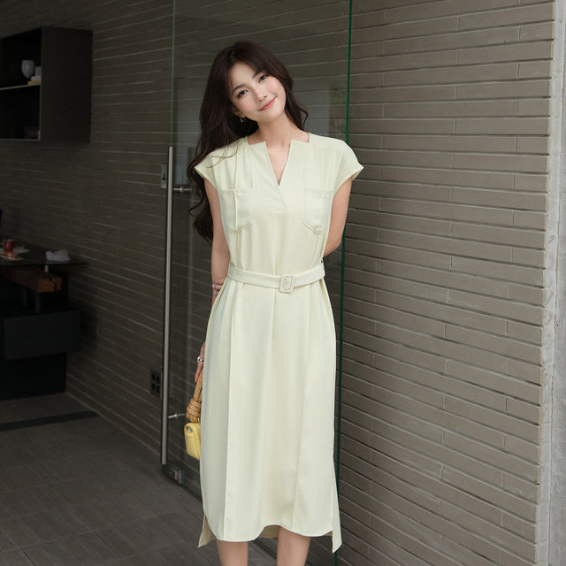 Temperament goddess style simple slimming fashion dress