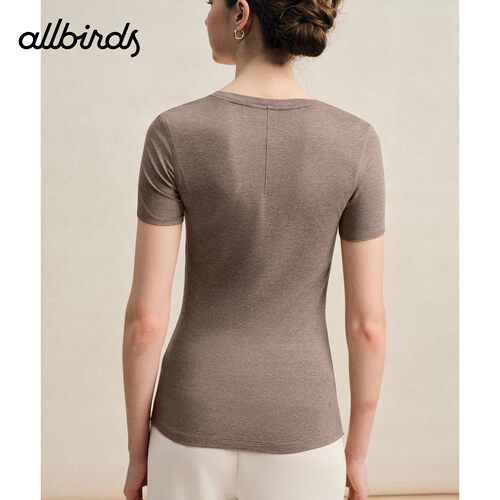 董洁同款Allbirds Natural Tech Soft Tee修身吸汗透气运动短袖夏 - 图0