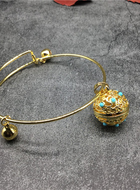 汉服铃铛古风景泰蓝发光饰品手环