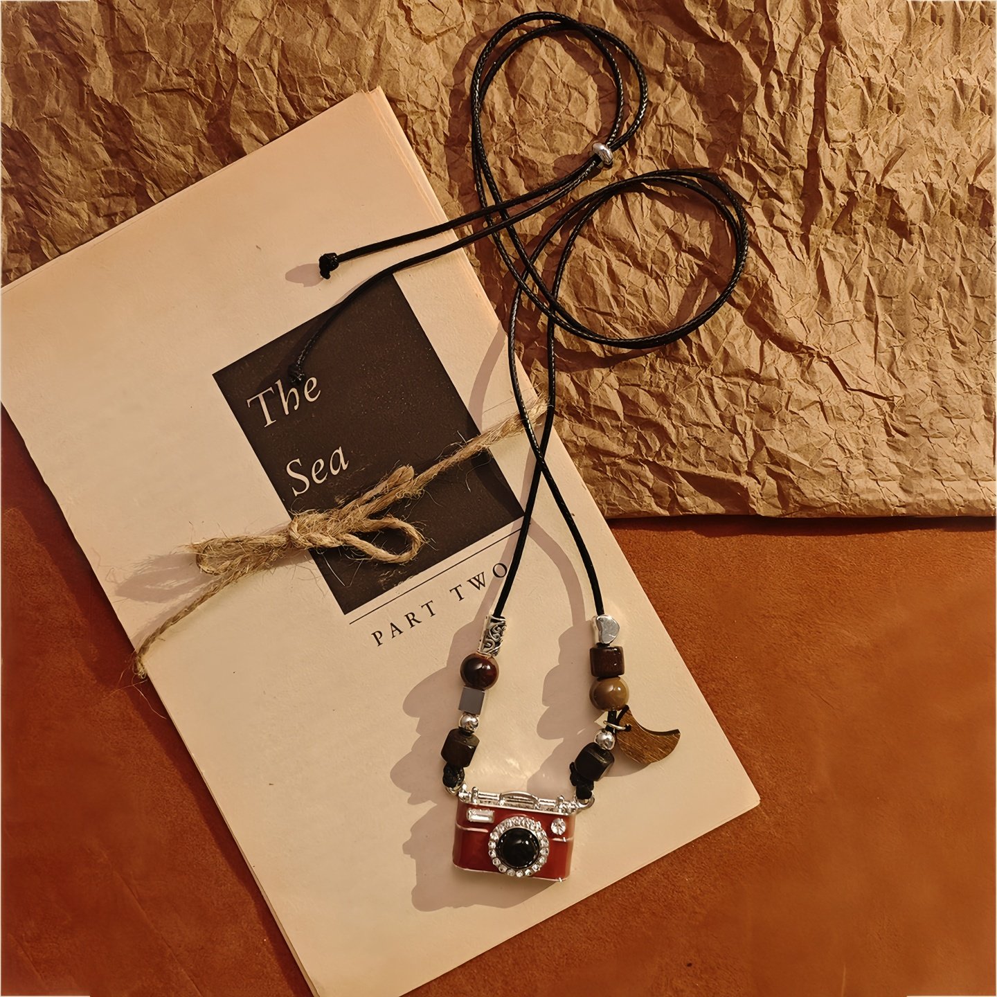 复古相机吊坠项链女轻奢高级感风毛衣链个性串珠百搭锁骨链配饰,淘宝优惠券,粉丝福利购,淘宝优惠卷