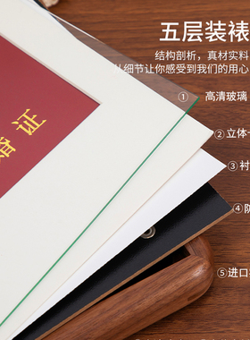 结婚证相框登记照摆台领证拍摄道具纪念创意实木高级感新婚摆件