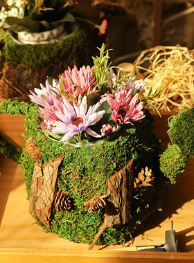 草编水壶森系手工制作复古风摆件