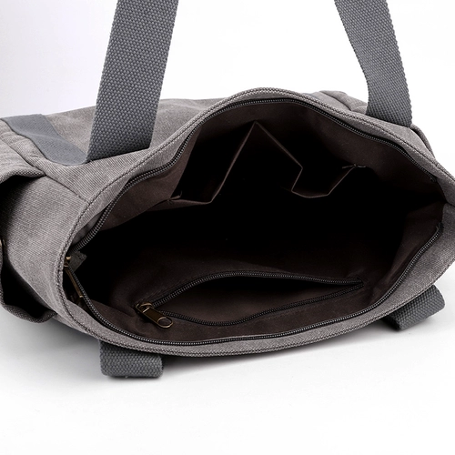 Вместительный и большой шоппер, сумка на одно плечо для отдыха, ткань, в корейском стиле, простой и элегантный дизайн