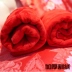 Lớn màu đỏ gối gối cặp bông gạc jacquard dày lên đám cưới mềm đôi hạnh phúc tốt lành đôi vợ chồng - Khăn gối khăn bông gối Khăn gối