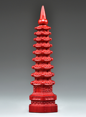 红色桃木九层文昌塔新古典