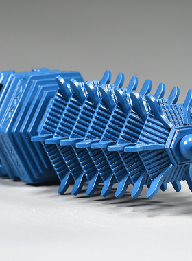 蓝色桃木质雕刻7层文昌塔摆件