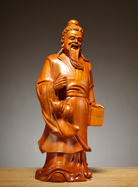 木雕神医华佗诊所居家供奉工艺品