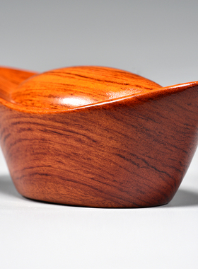 花梨实木雕刻金元宝摆件