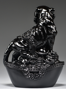 黑色虎摆件实木雕刻十二生肖