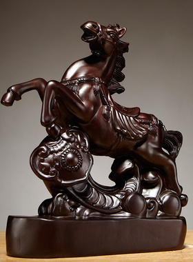 如意黑檀木雕刻十二生肖工艺品