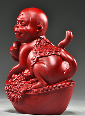 摆件办公室猴子花梨木