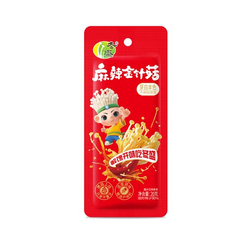 冬盛金针菇20克*20袋微辣爽脆金针菇下饭菜零食清淡开胃多口味 - 图2