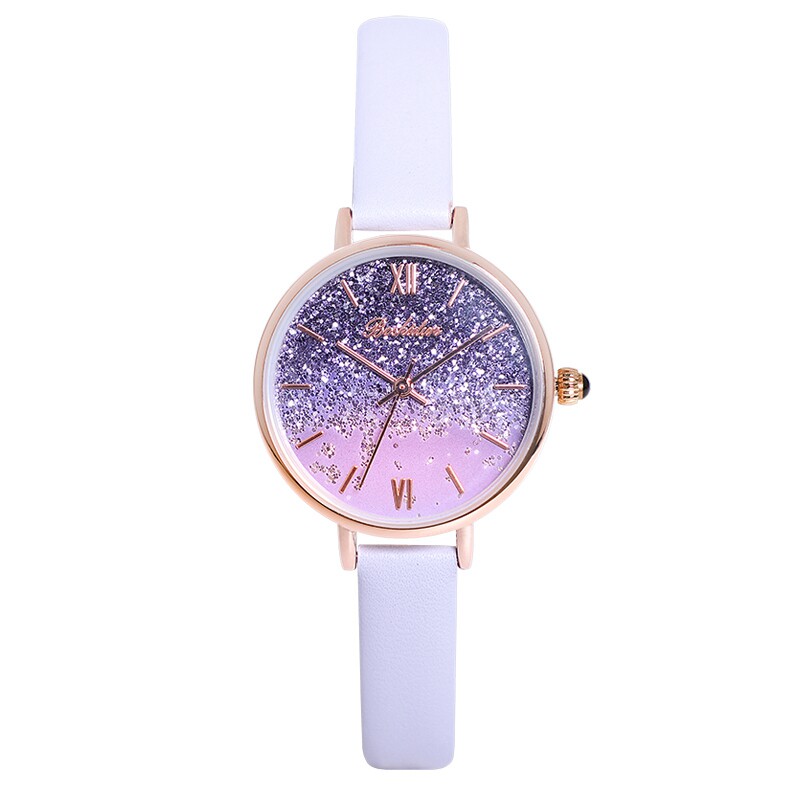 瑞士新款紫色满天星女简约气质女表 梵卓国产腕表