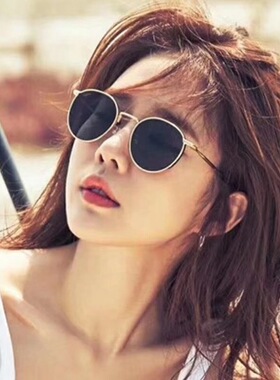 刘仁娜同款墨镜女款2026新款复古港风高级感小脸金属小框太阳眼镜