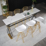 Nordic Light Luxury Marble Bar Table Homevation Living Room разбита с высоким содержанием на столовое железо, наклоненное на стенном винном столе и кресле