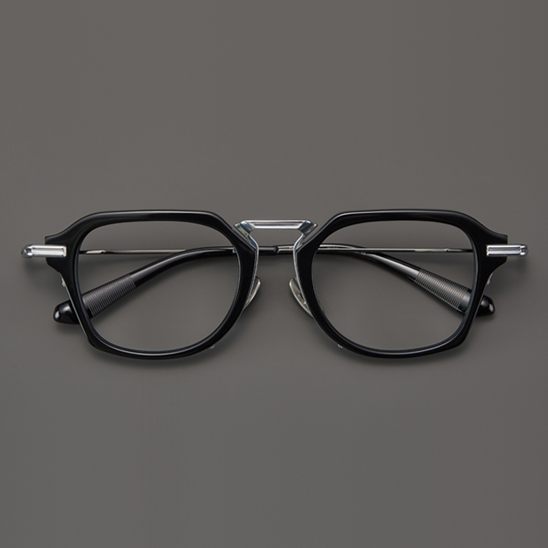 一念天堂！纯钛板材眼镜架方框复古大框女防蓝光配近视镜片时尚男 - 图0