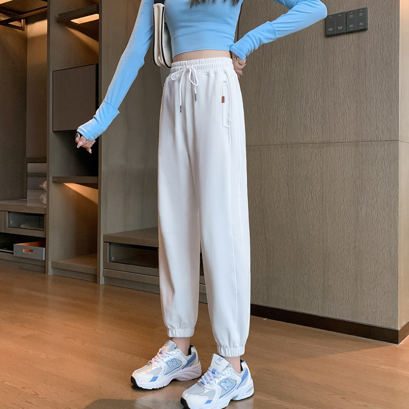 春秋宽松束脚九分灯笼加绒休闲裤子 漫在路上休闲裤