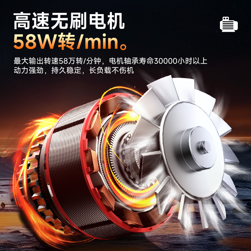 金属铝合金暴力风扇涡轮增压大功率暴风手持强力吹风机工业高速40函道除尘吹灰尘洗车吹水机吹雪神器吹尘枪 - 图1