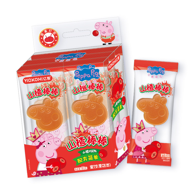 亿智小猪佩奇联名山楂棒棒糖零食糖果儿童休闲糖果解馋宝宝小吃,淘宝优惠券,粉丝福利购,淘宝优惠卷