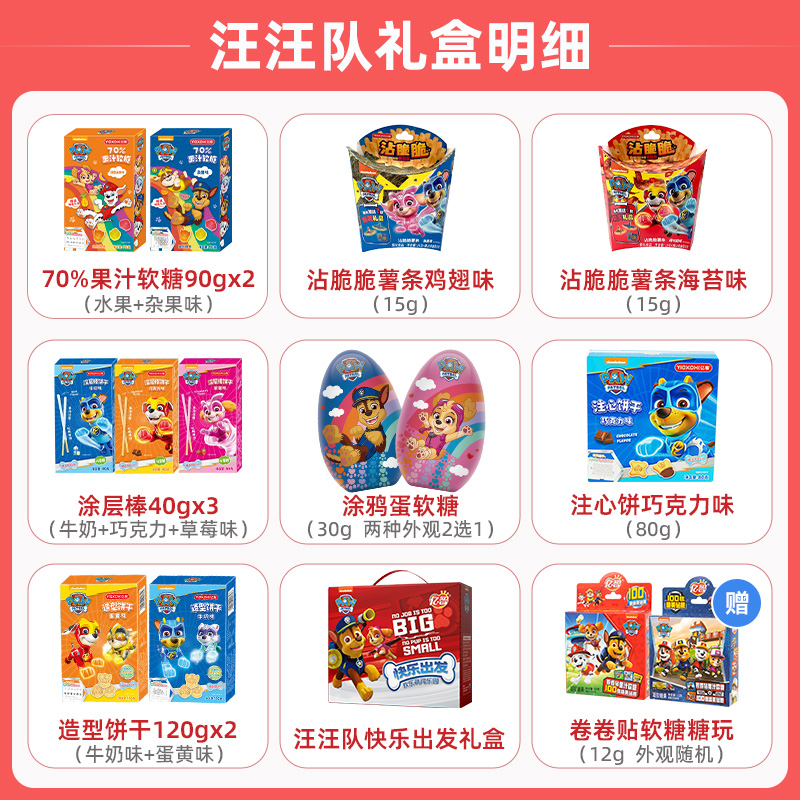 官方正版汪汪队立大功玩具软糖饼干涂鸦蛋儿童生日礼物零食大礼盒