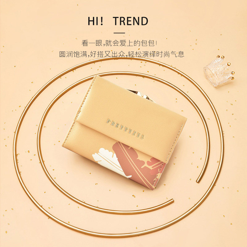 女短款简约小巧复古多卡位潮零钱包 奔蕾钱包