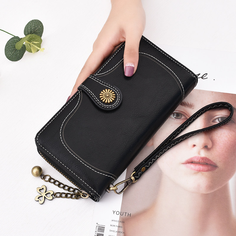 奔蕾2020新款长款大容量拉链零钱包 奔蕾钱包