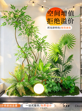 仿真植物造景盆景套装客厅装饰绿植组合橱窗装饰风家居摆件氛围树