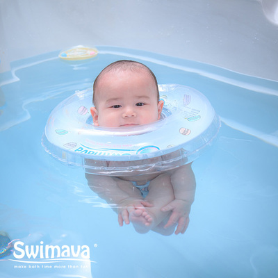 Swimava婴儿游泳圈脖圈新生儿宝宝6个月洗澡家用0-1岁防呛颈圈