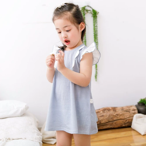 Платье, детский наряд маленькой принцессы, юбка, хлопковая летняя одежда, 2020, в корейском стиле, в западном стиле