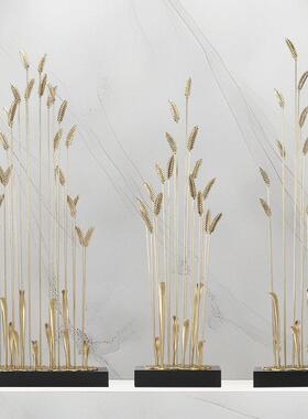 丰收大麦摆件黄铜客厅入户电视柜玄关乔迁新居送礼轻奢高档礼品