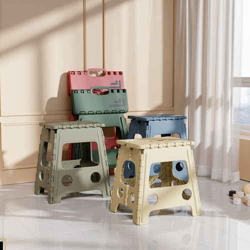 瀛欣加厚浴室折叠凳家用便携凳子成人塑料板凳户外折叠椅大号板凳 - 图0