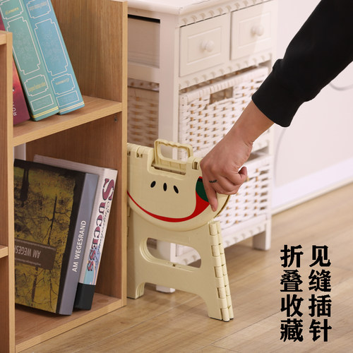 瀛欣折叠小板凳圆凳家用便携矮登卡通儿童椅子户外创意加厚塑料凳 - 图3
