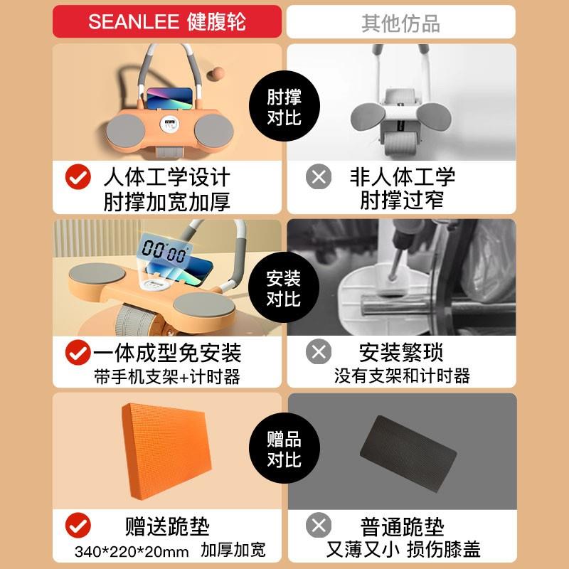 SEANLEE肘撑健腹轮自动回弹收腹卷腹家用健身器材锻炼腹肌轮-图0