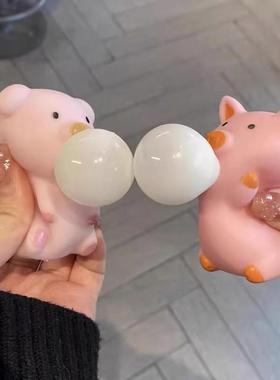 解压玩具捏捏乐小猪猪吹吐泡泡办公室减压手捏球儿童宝宝发泄神器
