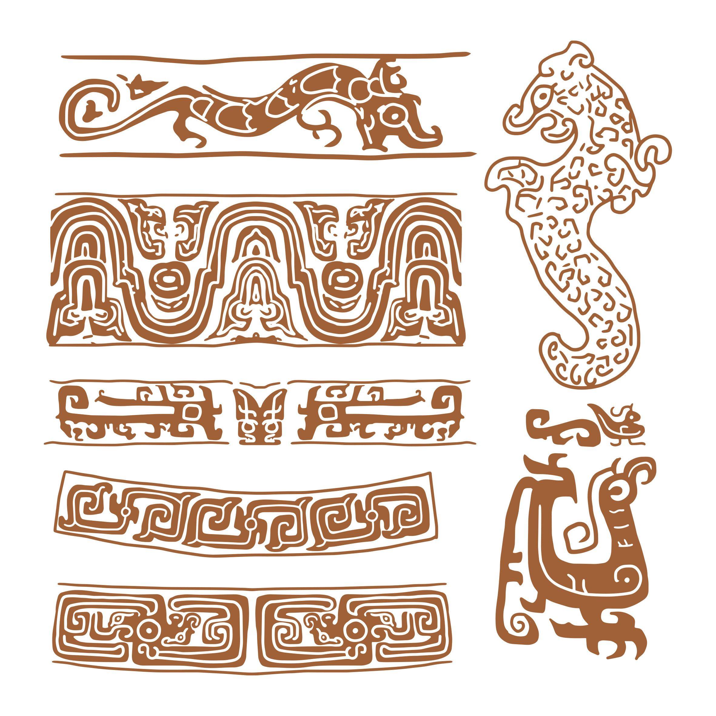 春秋战国传统纹样民族平面设计图案插画辅助图形ai矢量设计花纹