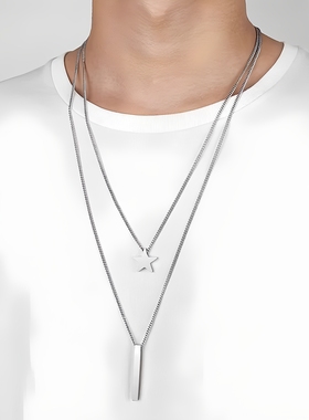 欧美HIPHOP潮人嘻哈钛钢新款项链