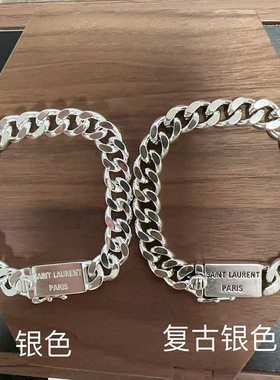 复古朋克古巴链编织光身马鞭链手链个性设计潮嘻哈男士手链