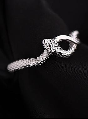 灵蛇盘绕戒指男女个性高级感生肖蛇年食指戒时尚百搭冷淡风开口戒