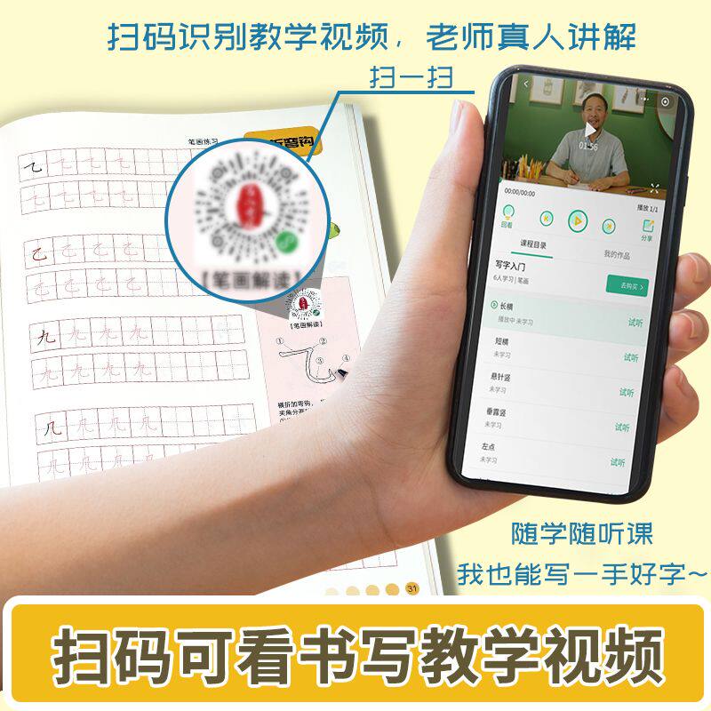 写字入门趣味练字控笔训练笔画笔顺练字帖幼小衔接楷书字帖幼儿园描红数字拼音练字帖刘有林基础练习规范字帖全彩印刷笔画解读字帖