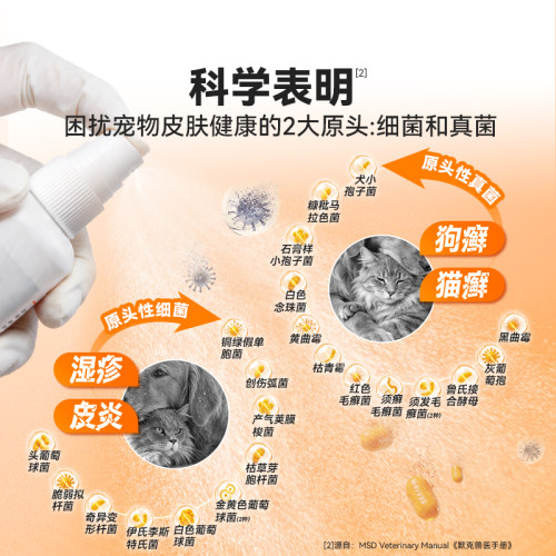 普安特皮普特皮肤喷剂猫藓外用药猫癣专用药狗癣喷剂喷雾狗藓真菌 - 图1