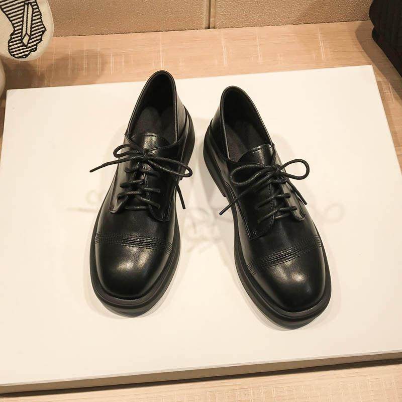 香港小皮鞋配裙子女英伦风2025春秋新款系带学生百搭平底单鞋真皮,淘宝优惠券,粉丝福利购,淘宝优惠卷