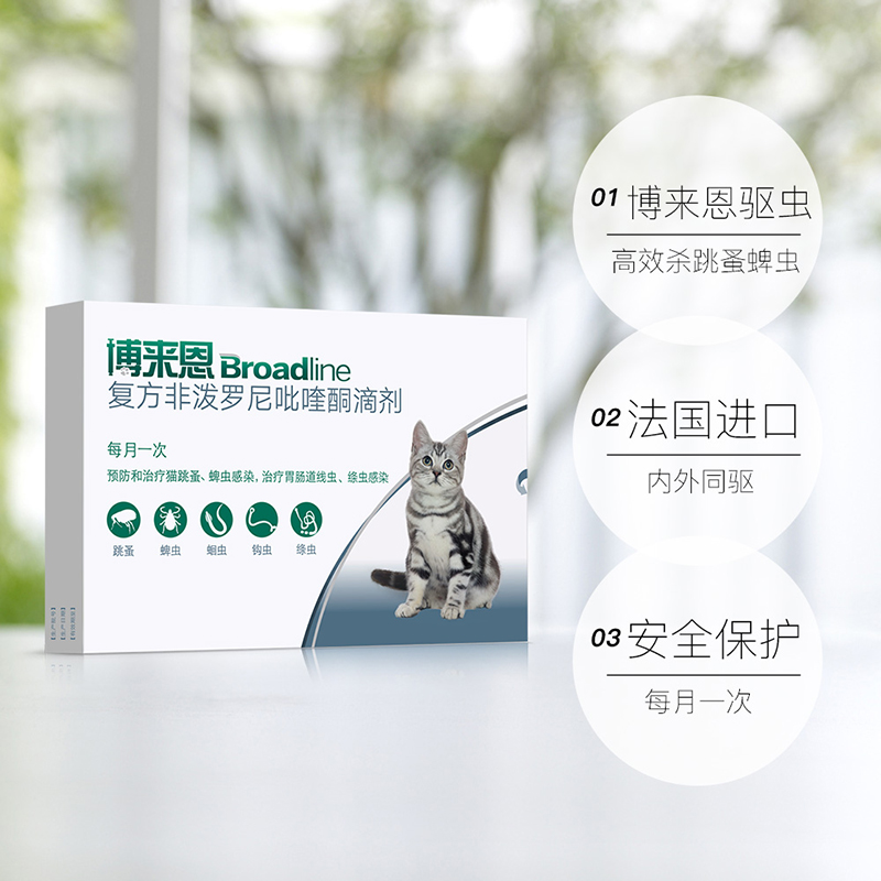 【自营】博来恩驱虫药幼猫体内外一体2.5kg猫用跳蚤蜱虫蛔24年8月