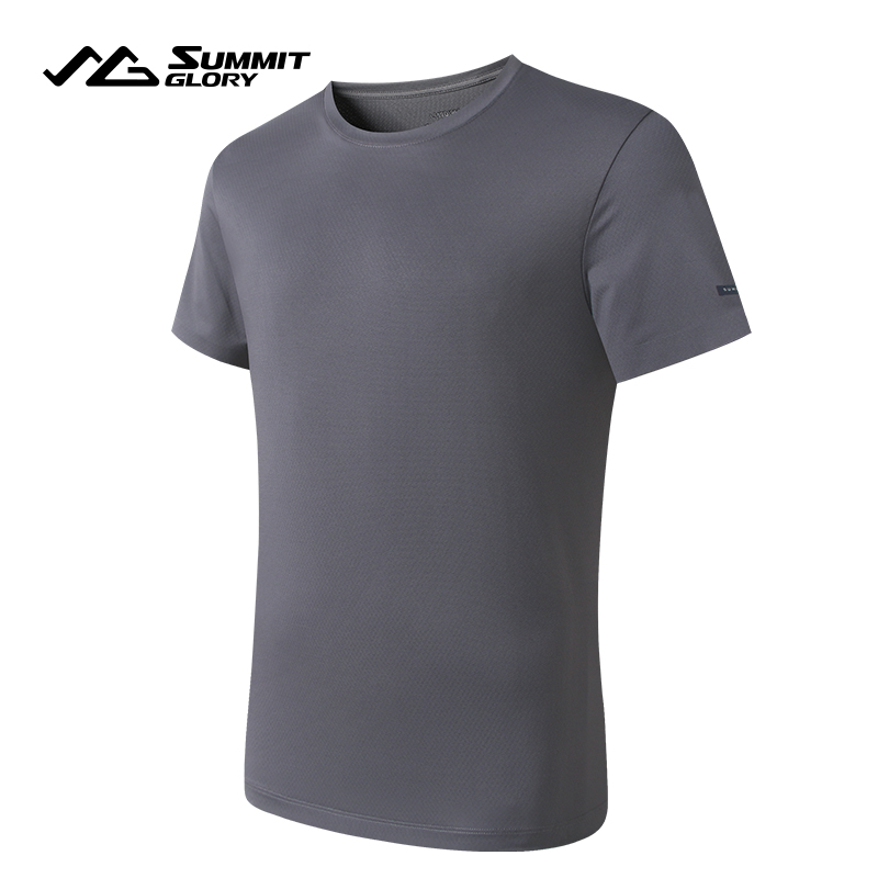 【专柜同款】揽胜天下纯色简约短袖女户外运动圆领T恤男  MD4758