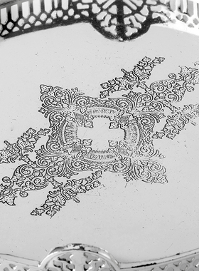 凤凰美居欧式风纯银水果篮托盘